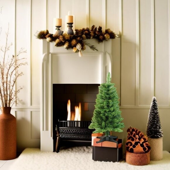 Amazon.com: 3 Ft Pre-Lit Christmas Tree, Artificial  Sturdy 3FT Artificial Pine Tree with Battery Lights for Effortless Holiday Decor